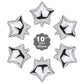 Moukiween Star Balloons,50 Pieces 10 Inch Silver Star-Shape Foil Balloons Mylar Balloons For Party Decorations