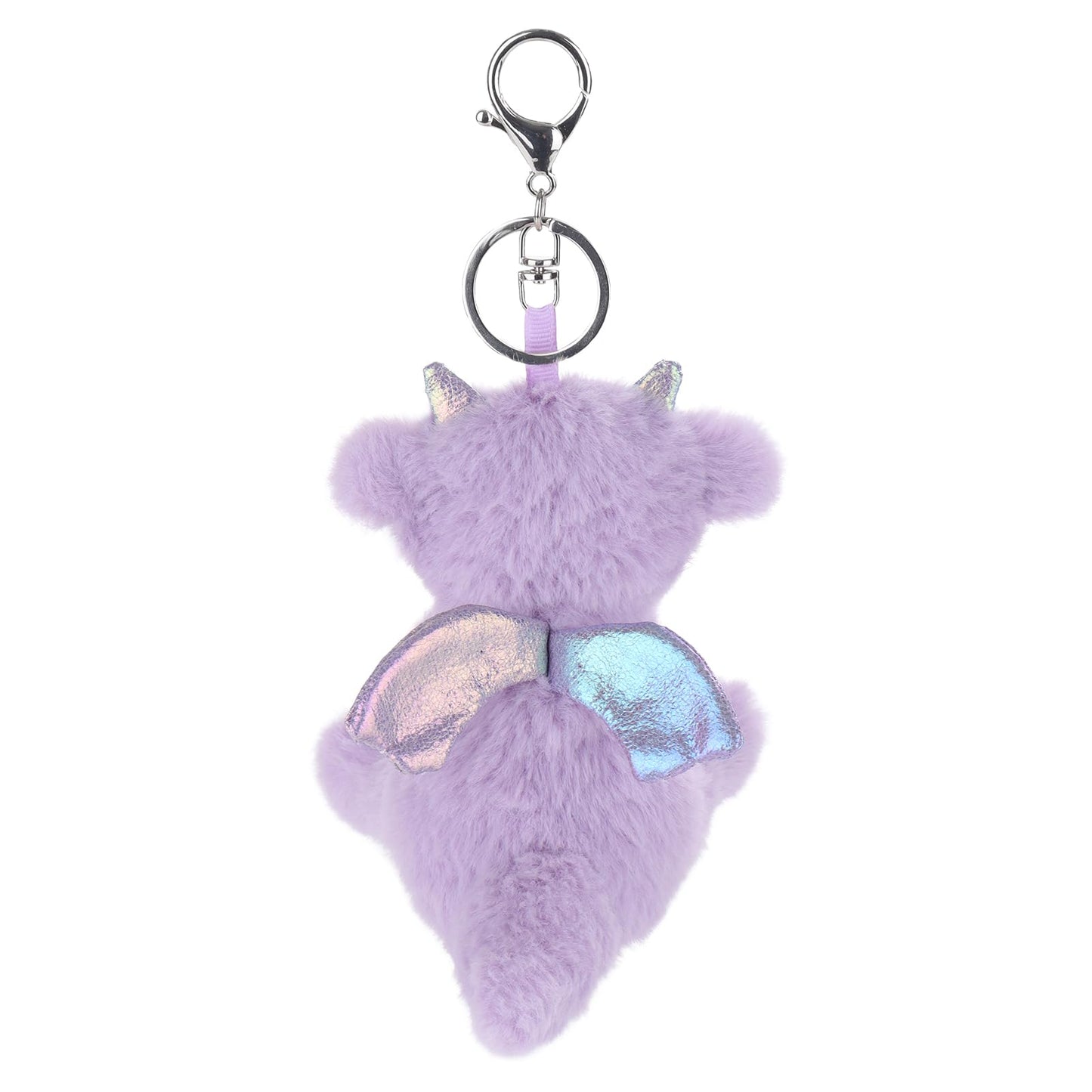 Apricot Lamb Plush Purple Dragon Dinosaur Keychain - Soft Stuffed Animal for Bags, 4.3 Inches