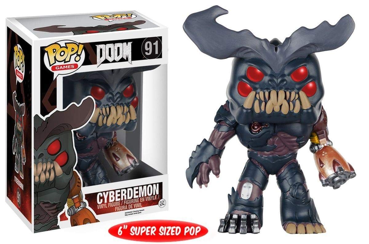 Funko POP Games Cyberdemon Action Figure, 6" Multicolor, Model 7940, Plastic