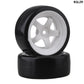 BQLZR 5 Spoke White Wheel Rim & Tyre Tires White+Black for RC 1:10 Drift Car & On Road Car Pack Of 4