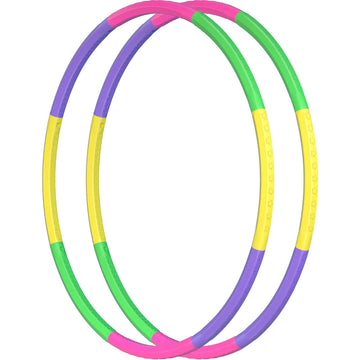 2 Pack Toy Color Hoop for Kids, Size Adjustable & Detachable Length Kids Adjustable Hoop Plastic Toys for Kids Adults Party Game