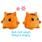 Teeturtle | Plushmates | Cat | Orange Tabby | Happy + Angry | The Reversible Plush That Hold Hands! 4.5 Inch
