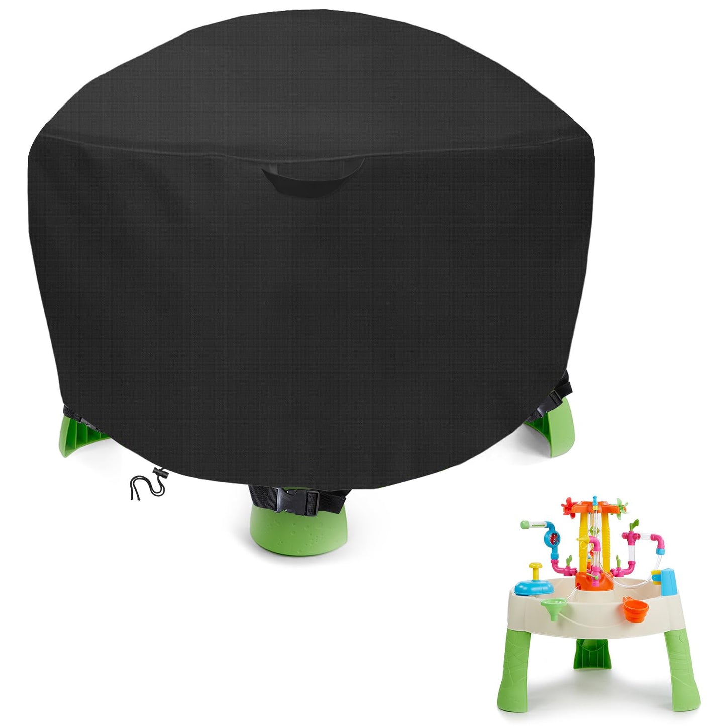 Akefit Kids Water Table Cover For Little Tikes Spiralin' Seas Waterpark Play Table, Round Sand Water Table Cover Waterproof Dust