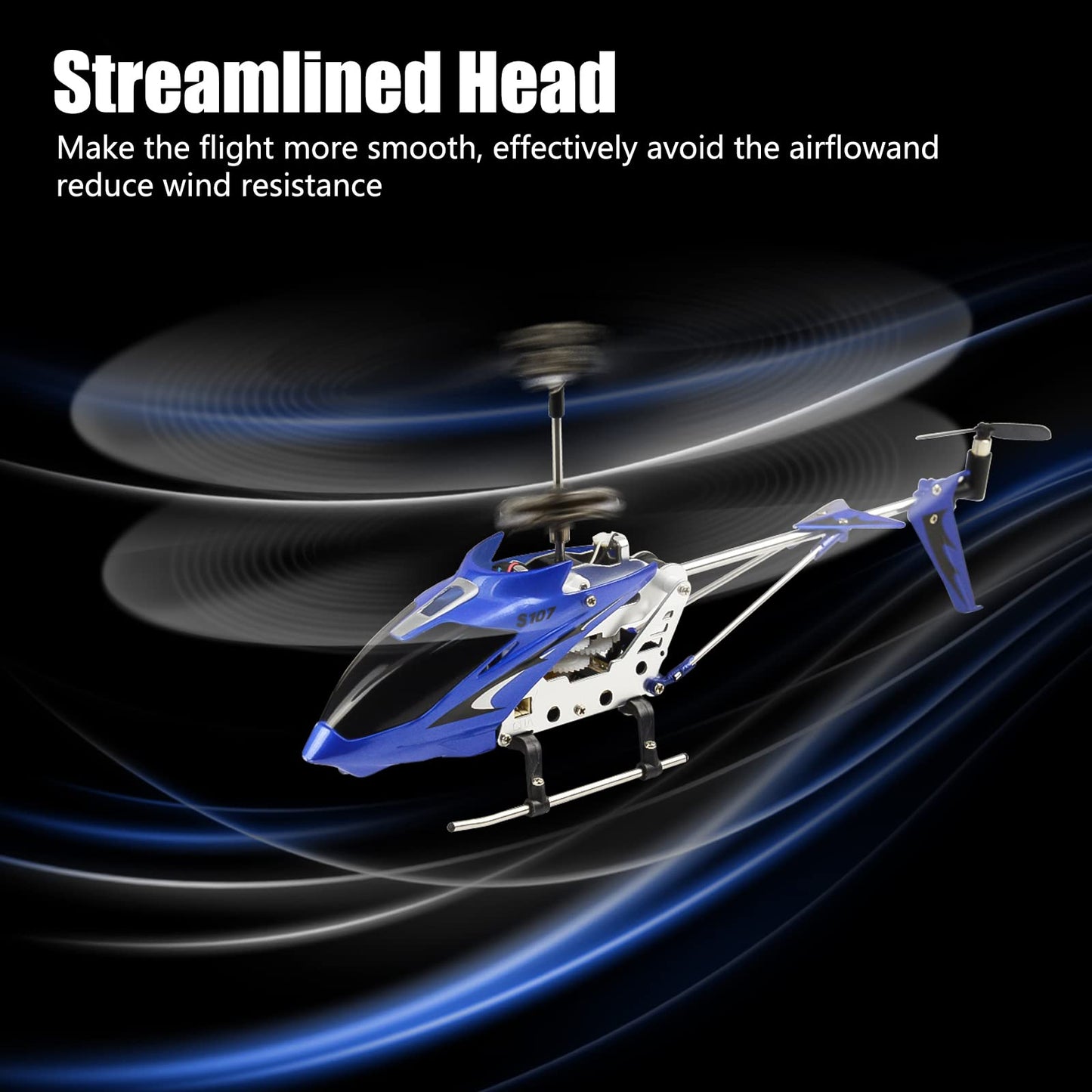 Cheerwing S107/S107G Phantom 3Ch 3.5 Channel Mini Rc Helicopter With Gyro Blue
