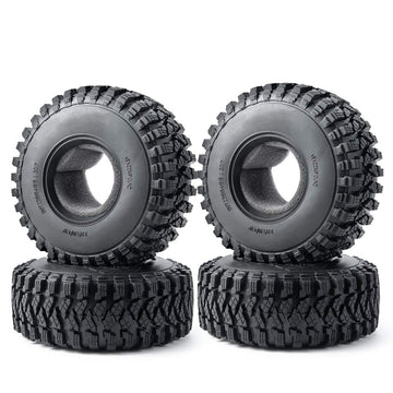 RCLIONS 4pcs 2.2inch 125mm RC Crawler Wheel Tyre Tires with Foam Insert for 1/10 RC Car Axial SCX10 Wraith RR10 TRX4