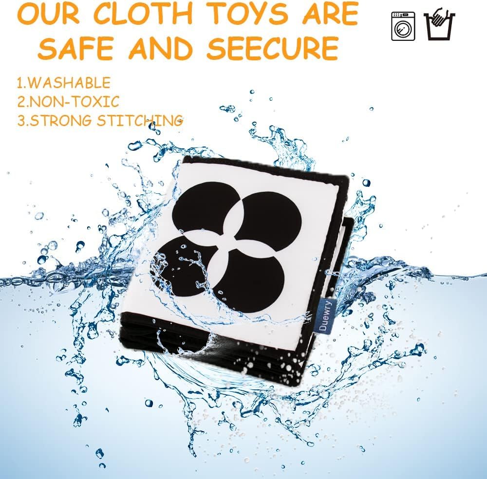 Kaping My First Black And White High Contrast Soft Book , Infant Tummy Time Toys, Black And White Baby Cards, Folding Educational Activity Cloth Book Suitable For Boys Girls Toddler
