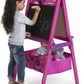 Delta Children Wooden Double-Sided Kids Easel with Storage -Ideal for Arts & Crafts, Homeschooling and More, Disney Minnie Mouse