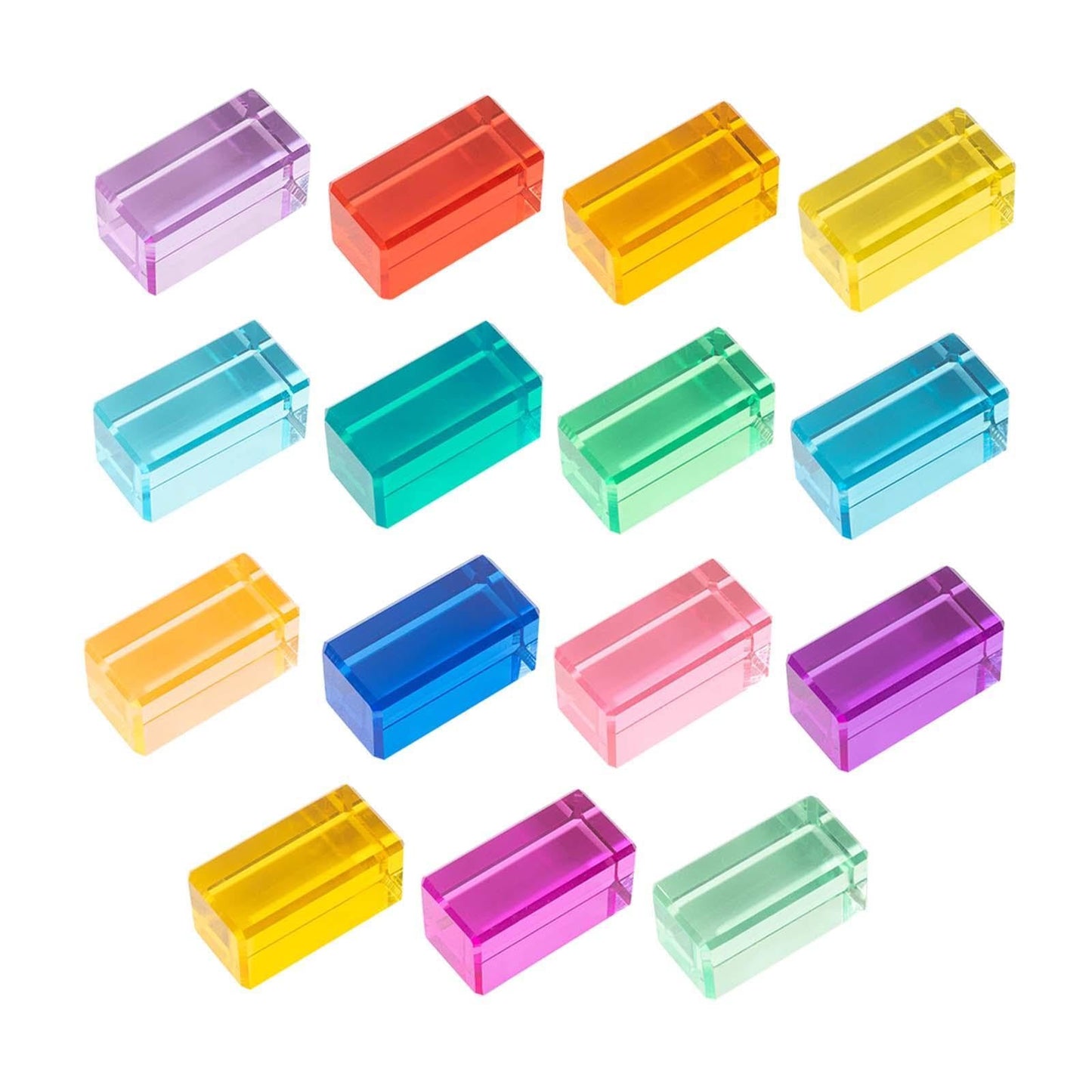 Club BollywoodRainbow Building Blocks Set Training Smooth Rainbow Acrylic Gem Cubes Blocks 15Pcs|Toys & Hobbies|Educational|Othe