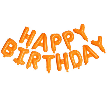 Happy Birthday Orange Aluminum Foil Letters Balloons 16 Inch Aluminum Foil Banner Balloons For Birthday Party Decorations Suppli