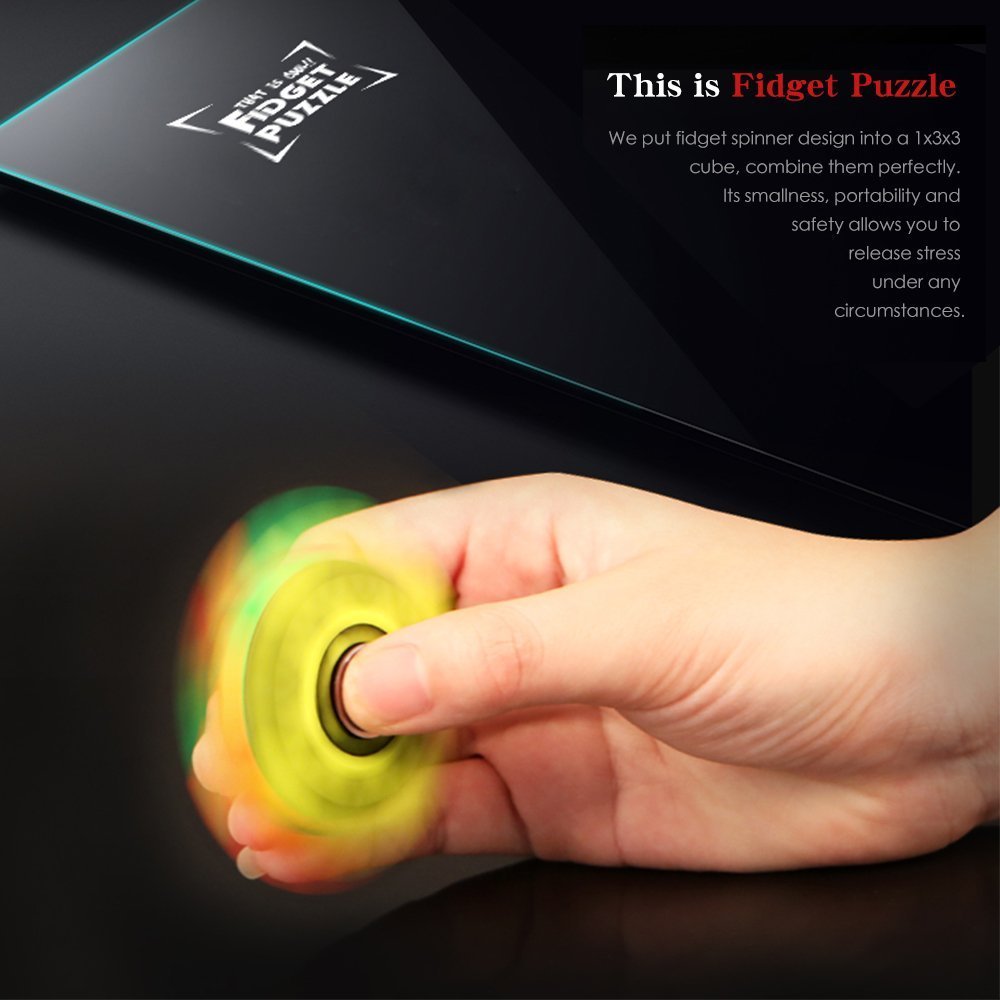 D-FantiX Fidget Spinner Cube, 1x3x3 Floppy Puzzle, Multi-color, 55mm, ABS Material, Model AM-TG510