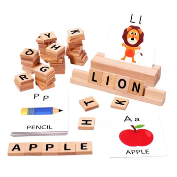 CosmoKool Montessori Alphabet Spelling | i can Read Alphabet Letters | Movable Alphabet Spelling Game with Flash Cards