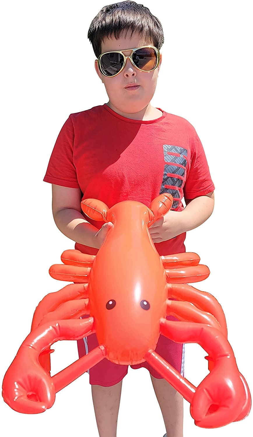 Large 20'' RED Blow-up Inflatable Lobster Pool Toy Luau Nautical Clam Bake Beach Hawaii Key West Theme Party Decoration (6 Pack)
