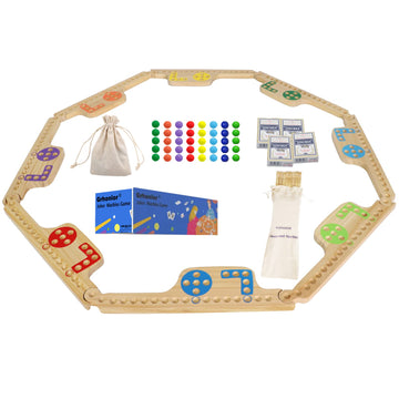 Grhonior Marbles And Jokers Board Game Pegs And Jokers Real Solid Wood (Pine) Game Board Wooden For 2-8 Players 8 Game Boards 8