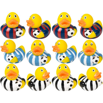 The Dreidel Company Soccer Rubber Duck Toy Sports Duckies For Kids, Bath Birthday Gifts Baby Showers Classroom Summer Beach And