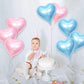 AnnoDeel 20pcs Blue Pink Heart Foil Balloons, 18inch Blue Heart Balloon and Pink heart Mylar Balloons for Love Heart Balloon Val