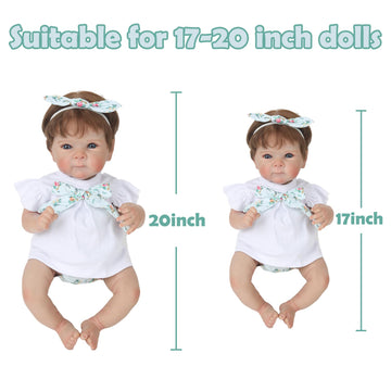Wooroy Reborn Baby Doll Clothes 18 Inch For 17-19 Inch Reborn Doll Girl 2 Pack Pink&White Reborn Baby Dolls Outfits Reborn Baby Clothing Baby Sets
