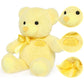 Tezituor Small Teddy Bear Stuffed Animals, Pack Of 2 Cute Bear Plush With Bow Tie For Boy Girl Kids, White And Yellow Stuffed Be
