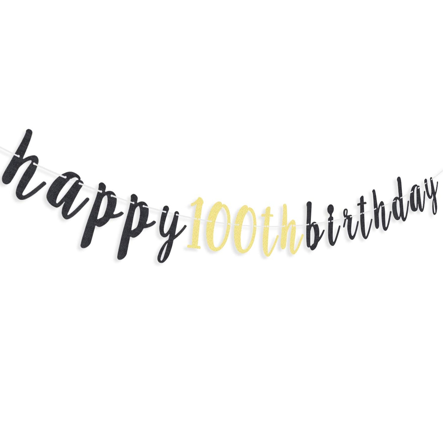Lingteer Happy 100Th Birthday Party Decorations,100Th Birthday Glitter Garland Banner - Cheers To 100 Years Old Bday Party Backdrop Decoration Sign.