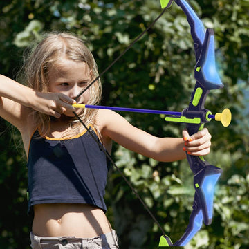 Ocditikl 2 Pack Kids Bow and Arrow Set, Light Up Archery with 14 Suction Cup Arrows, Outdoor Games for Ages 4-12, Blue & Purple