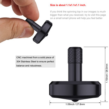 Djuiinostar Zirconium Spinning Top (Avg 5-8 Minutes), Cnc Machined From Solid Metal, High Precision Desk Toy, Waste Your Time Ef