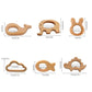 Osttrpo 12-Pcs Baby Teether Toys,Wooden Teethers For Babies - Wooden Animal Toys, Teething Rings, Toddler Chew Toys,Baby Teethin