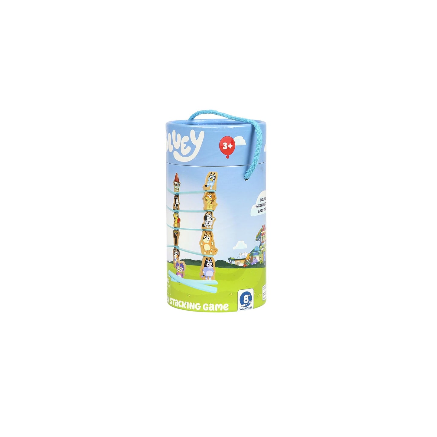 Bluey – Wooden Stacking Game – 25 Build And Balance Pieces With Characters And Sticks In A Storage Tube – Fsc Certified For Children 3 Years And Up
