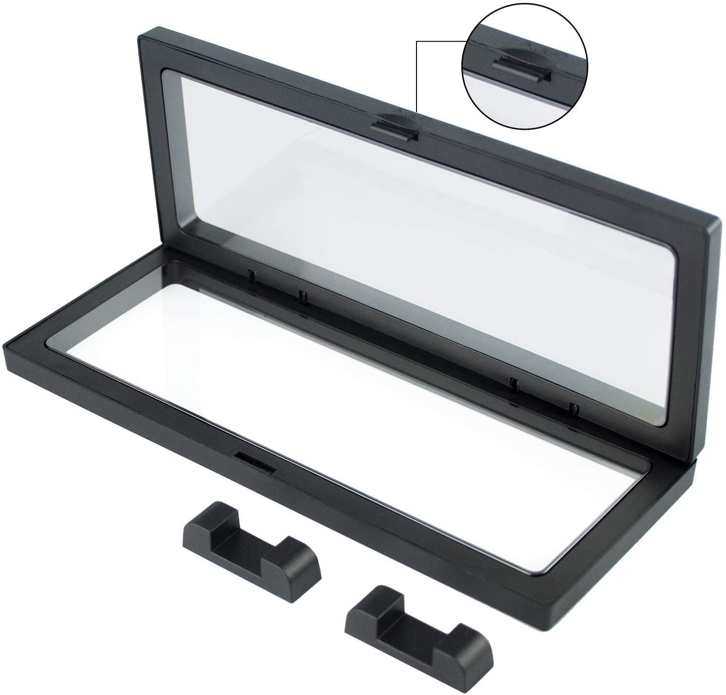 Rechiato 4-Piece 3D Floating Display Cases, 9.1''3.5''0.8'', Military Challenge Coin & Medallion Holder