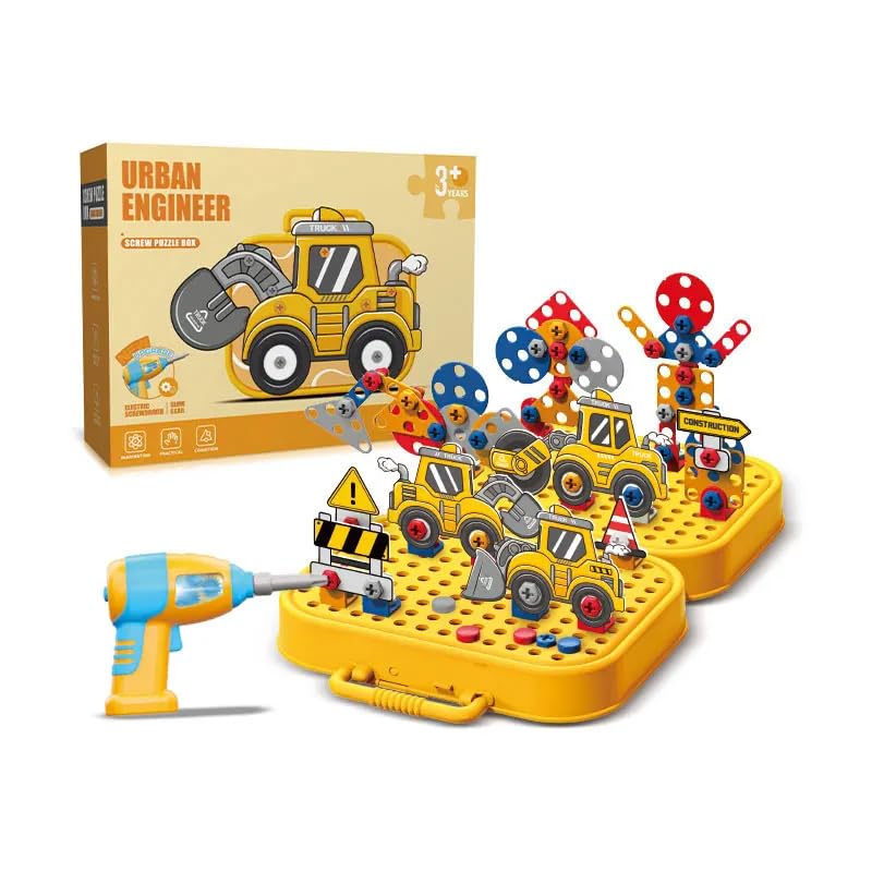 Toybot 228 PCS Kids Electric Drill Building Toy  Urban Engineer STEM Building Tool SetMosaic Puzzle 2D & 3D Building Block Kit