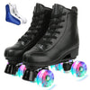 Xudrez Roller Skate Shoes For Women Men Pu Leather High-Top Double-Row Roller Skates For Beginner, Professional Indoor Outdoor R