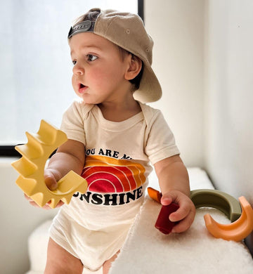 Nuby Soft Silicone Stackable Sun Interactive Toy For Early Development, Creativity, 12+ Months