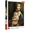 Trefl Mona Lisa And Purring Kitty 1000 Piece Jigsaw Puzzle Red 27'X19' Print, Diy Puzzle, Creative Fun, Classic Puzzle For Adults And Children From 12 Years Old