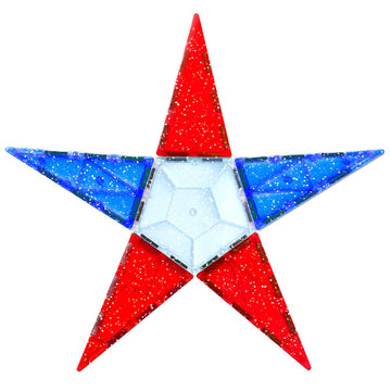 Createon Crayola Red, White & Blue Magnetic Tiles 14Pc, Building Set For Kids, Magnetic Toy, Travel Toys, Classroom Sensory Toy Blocks, Stem & Montessori Tools For Boys & Girls Ages 3+, 14-Piece Set