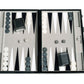 Middleton Games Travel Backgammon Set - 15-inch Leatherette & Velvet, Black/Grey