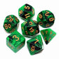 Creebuy Green Mix Black Dice Set Dnd Polyhedral Dice For Dungeon And Dragons D&D Rpg Role Playing Games 7-Die Set
