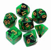 Creebuy Green Mix Black Dice Set Dnd Polyhedral Dice For Dungeon And Dragons D&D Rpg Role Playing Games 7-Die Set