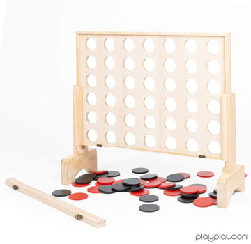 Play Platoon Giant Outdoor Games Connect 4 In A Row Wooden Four In A Row Game, 4 Connect Board Game Outdoor Game With Coins, Case And Rules