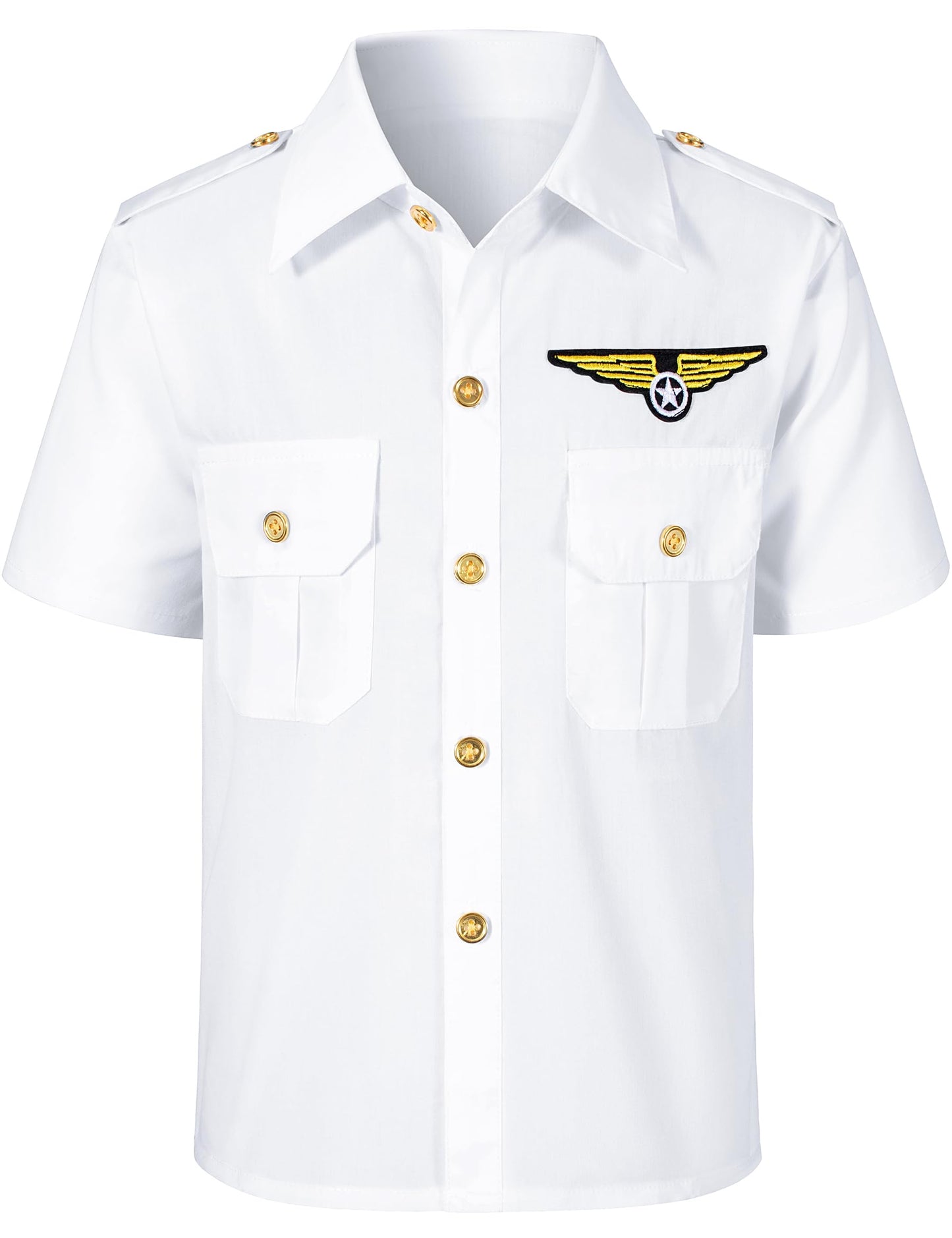Yoroka Kids Pilot Costume Airline Captain Pilot Uniform With Accessories-140 White