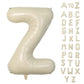 Biapian 40 Inch Letter Z Balloons, Giant Cream Z Foil Balloon, Big Single Alphabet A-Z Balloons, Beige Large Aluminum Z Balloons