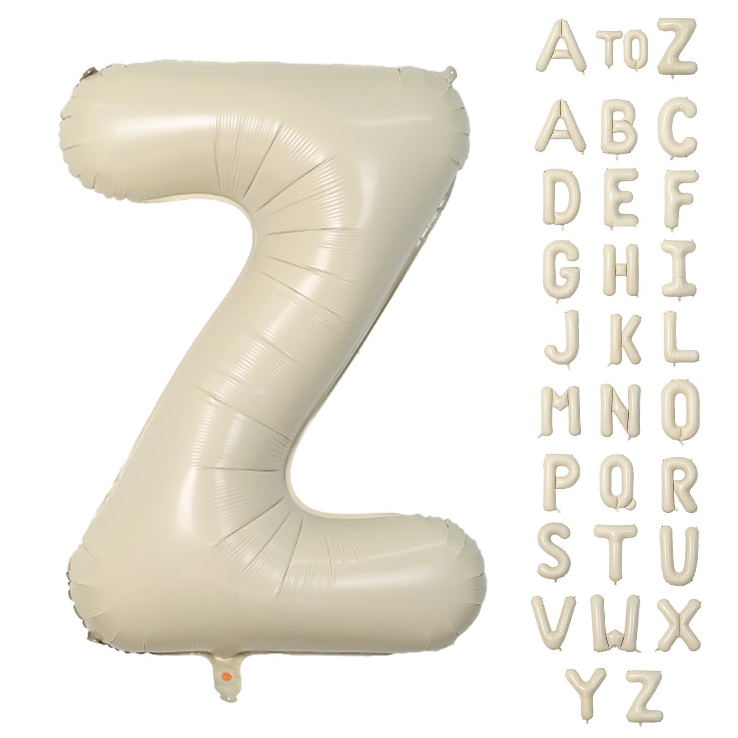 Biapian 40 Inch Letter Z Balloons, Giant Cream Z Foil Balloon, Big Single Alphabet A-Z Balloons, Beige Large Aluminum Z Balloons