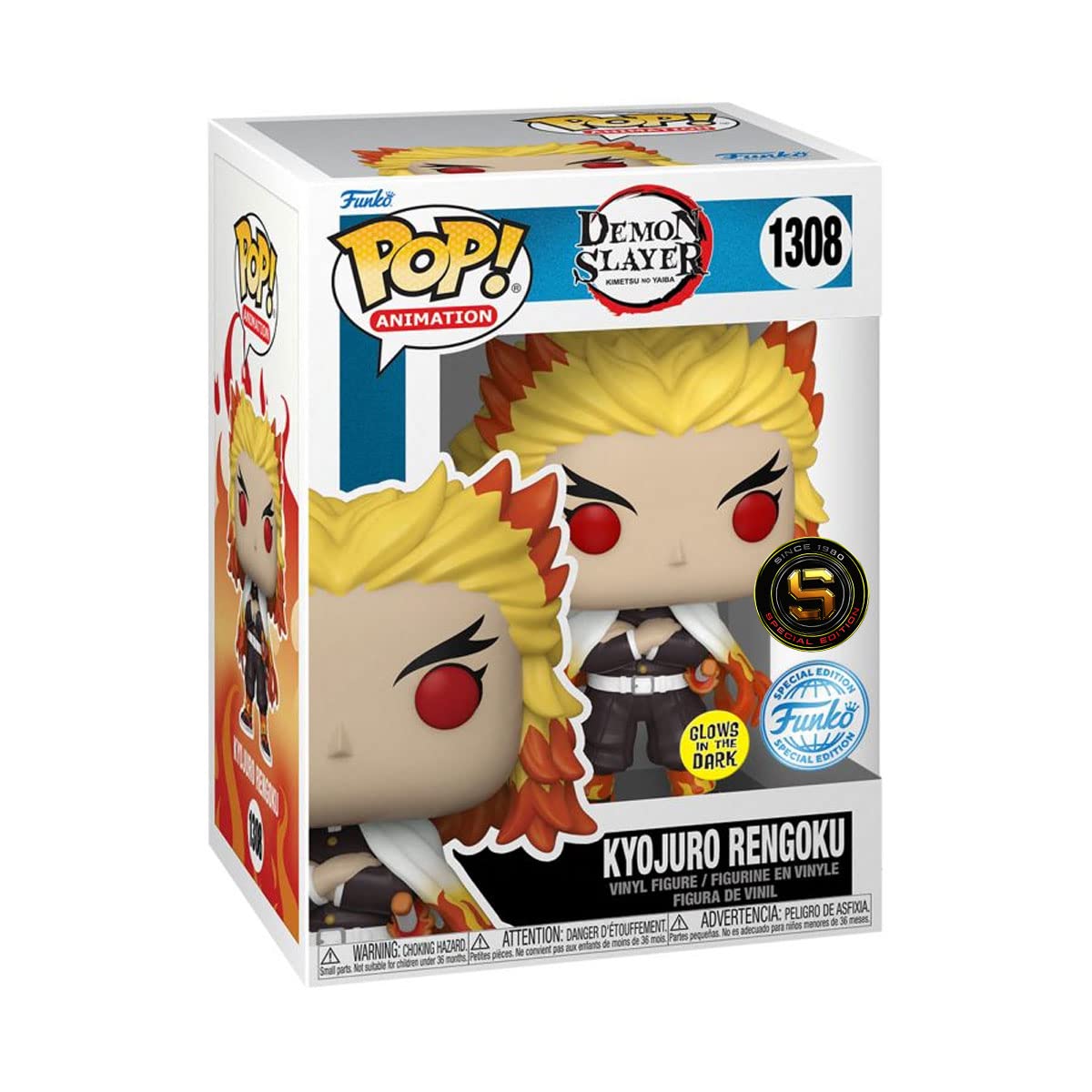 Funko Pop! Animation: Demon Slayer - Rengoku Kyojuro (Glow In The Dark) Special Edition Exclusive Vinyl Figure
