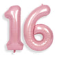 Suwen 40 Inch Pink Large 16 Number Balloons Big Foil Helium Number Balloons 0-9 Jumbo Happy 16Th Mylar Birthday Party Decoration