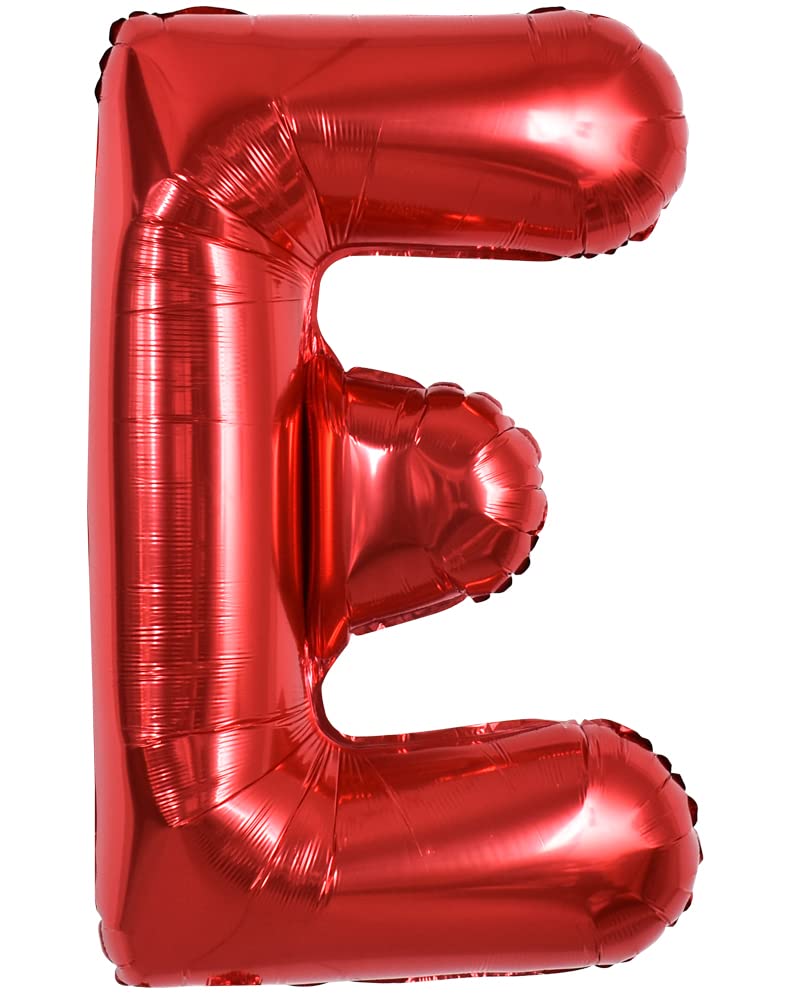 Toniful 40 Inch Large Bright Red Letter Balloons A-Z, Giant Jumbo Helium Foil Mylar Big Letter E Balloons For Birthday Party Ann