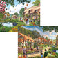 Bits And Pieces - 4-In-1 Multi-Pack 500 Piece Jigsaw Puzzles For Adults - Village Life By Artist Steve Crisp, Completed Puzzle S
