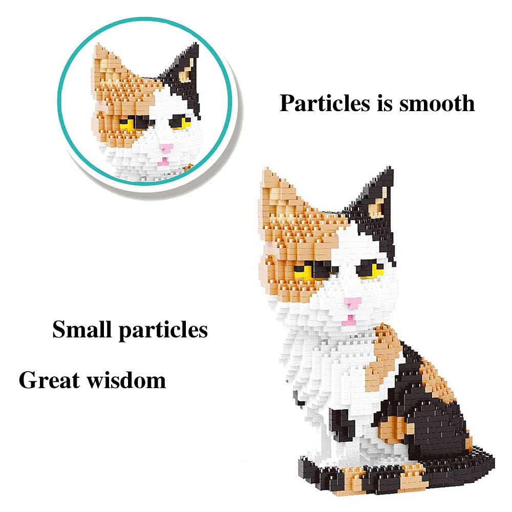 ISeeSee Mini Cat Building Blocks Pet Building Toy Bricks Micro Mini Blocks 3D Puzzle Building Blocks Set Toys Gifts for Kids or mature-themed (Cat Colorfull 1300PCS)