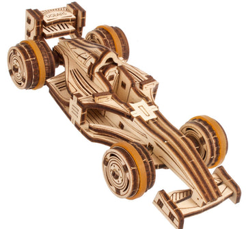UGEARS Wooden 3D Puzzles for Adults - Compact Racer Model Kits Crafts for Adults Building Kit - Easy DIY Miniature Kit Wooden Mo