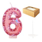 Birthday Candles Number 6,Pink Glitter Happy Birthday Cake Candles Handmade Sequin Numeral Candle