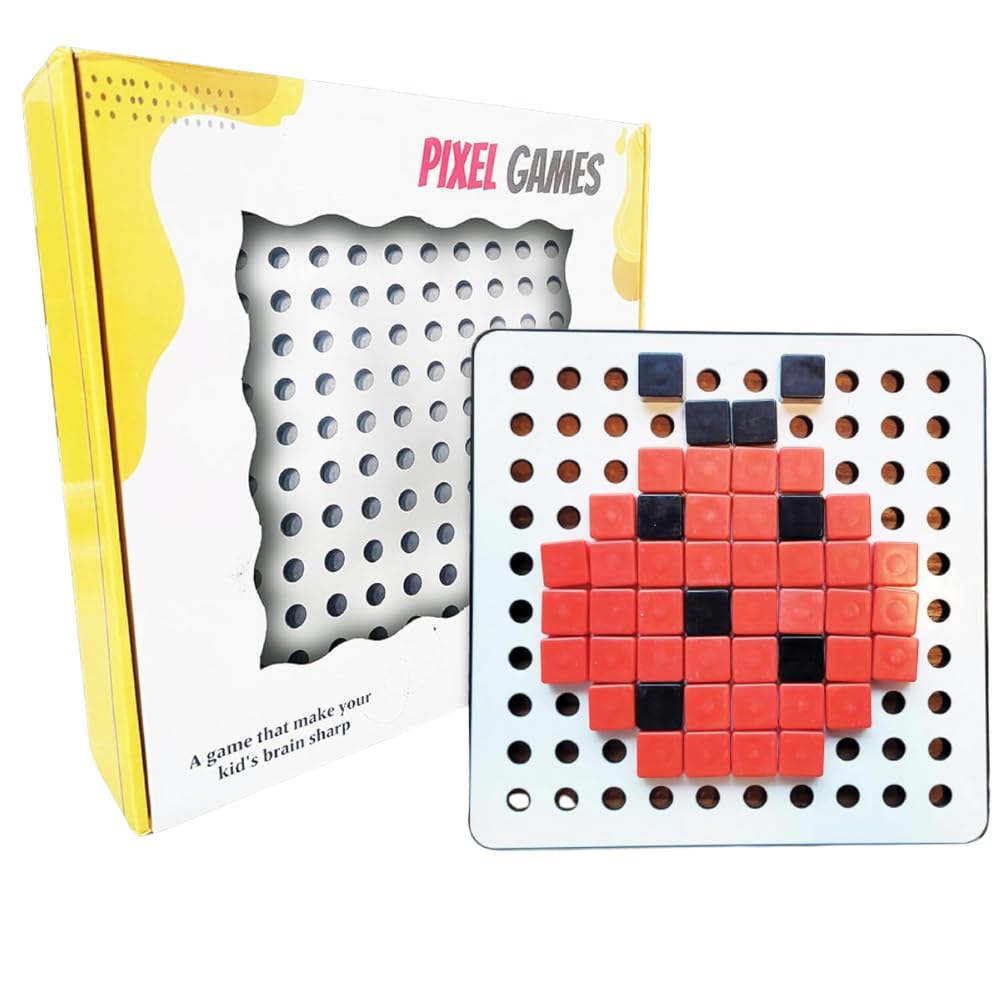 Estilo Pixel Cubes Puzzle | Educational Math & Brain Game for Kids | 240 Cubes with Pixel Board & Book | Best Birthday Gift for 