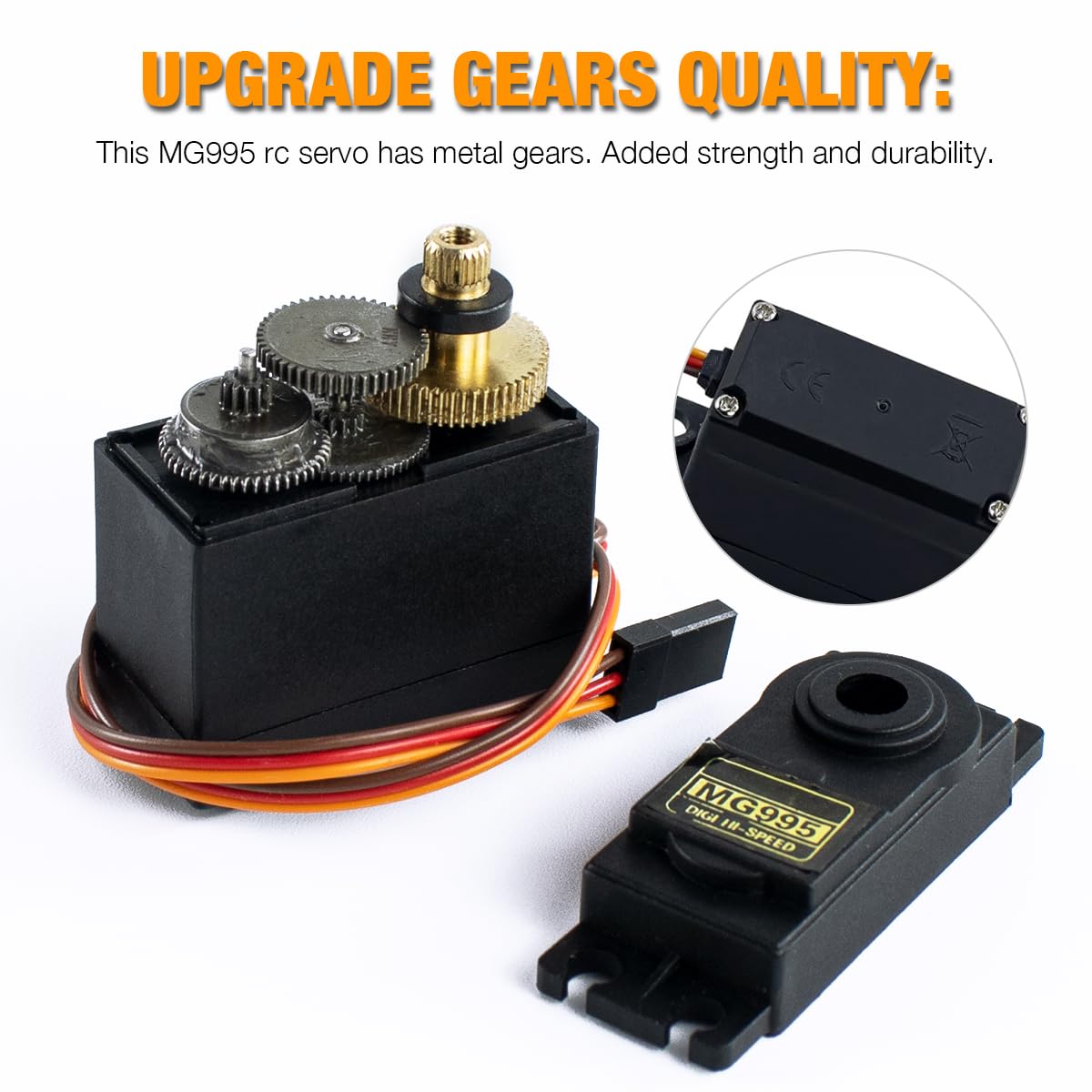 Hosyond 4Pack MG995 Servo Motors Digital RC Servo Metal Gears High Speed Torque for Smart Car Robot Boat RC Helicopter(Control A