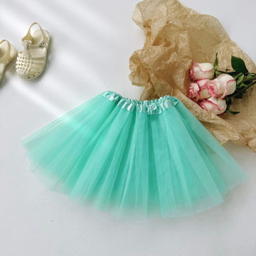 Bgfks Tutu Skirt For Girls,5 Pack Princess Party Favor Dress Skirt Set With Hairclips For 2-8 Years.(Mint Green)