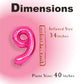 Suwen 40 Inch Hot Pink Large 9 Number Balloons Big Foil Helium Number Balloons 0-9 Jumbo Happy 9Th Mylar Birthday Party Decorati
